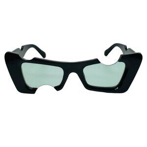 6183 | Black/Green Lens Bite Novelty Sunglasses